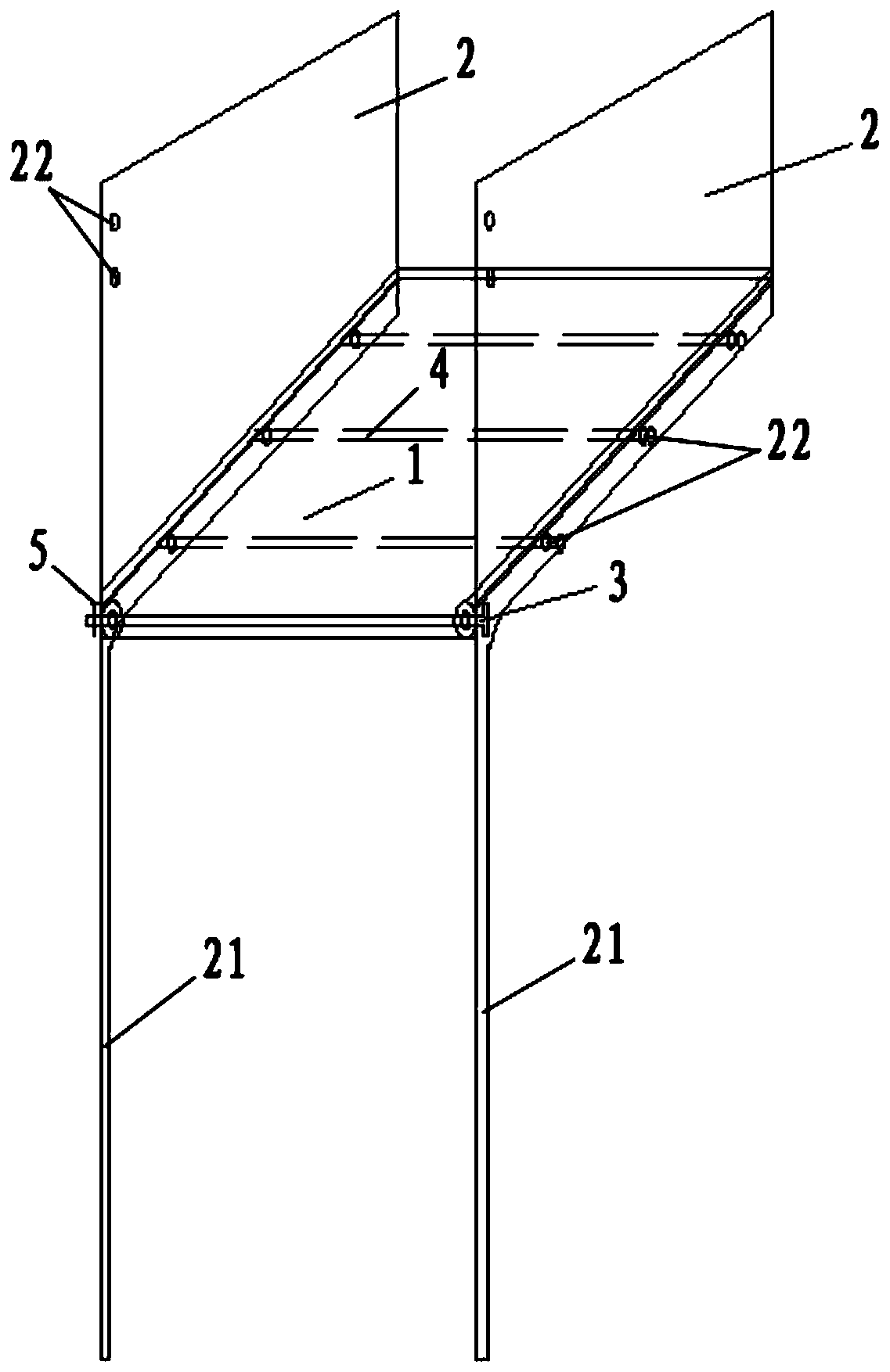 Chute mounting structure for pouring concrete columns and method of use thereof