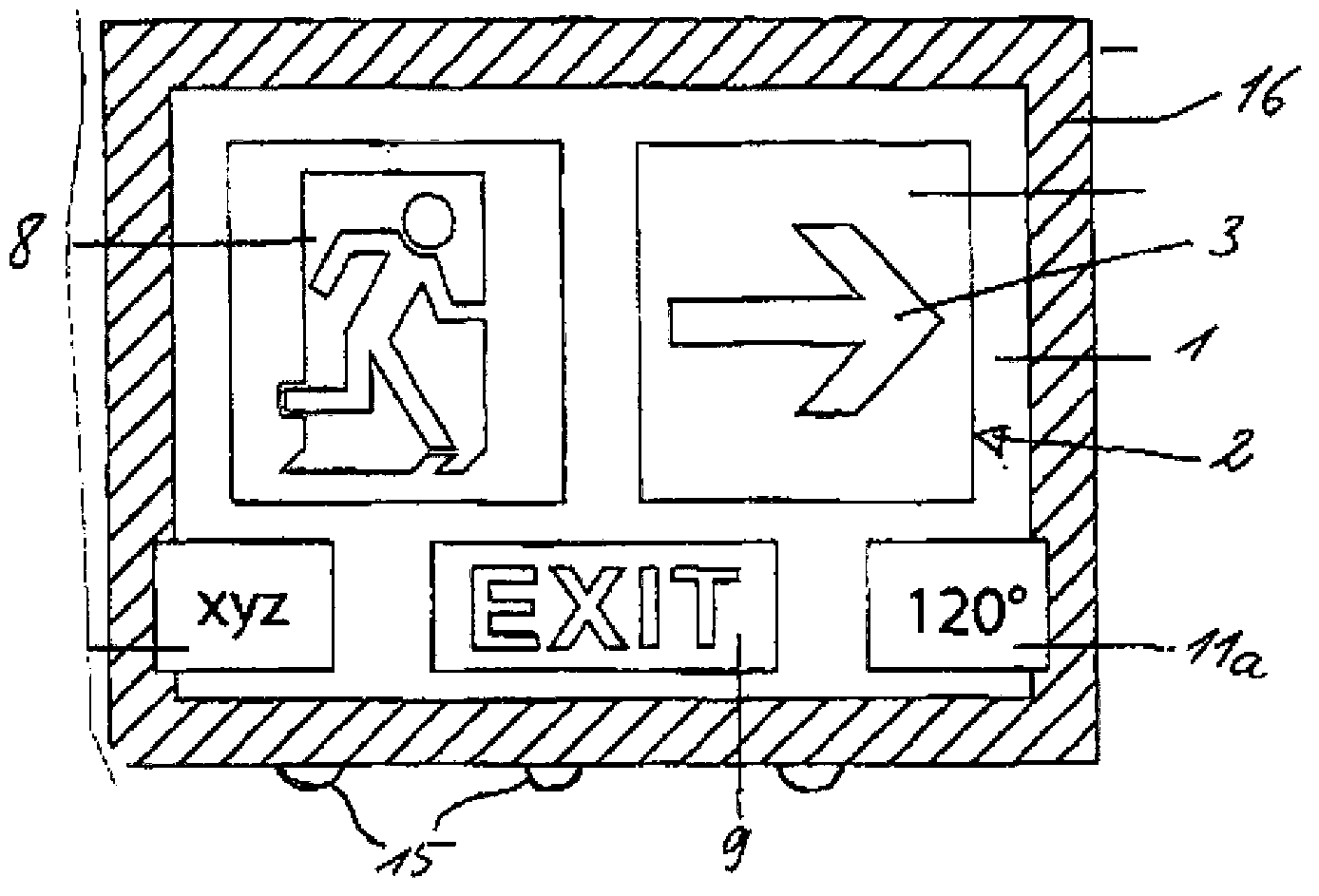 Device for displaying safety regulations