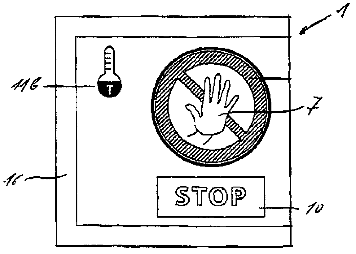 Device for displaying safety regulations