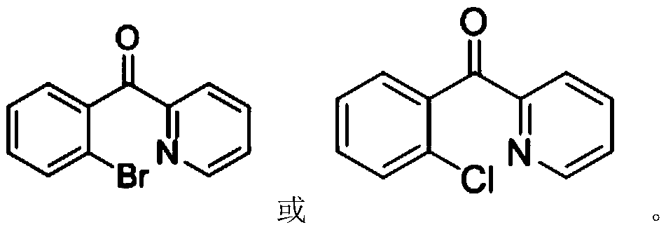 Ortho-halogenated phenylpyridine ketone compound and preparation method thereof