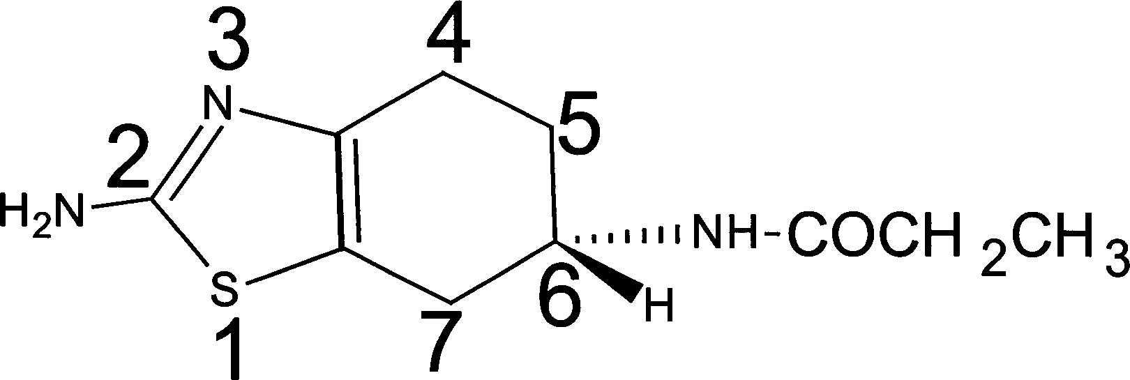 Synthesis of (-)-2-amino-6-propionamido tetrahydro benzothiazole