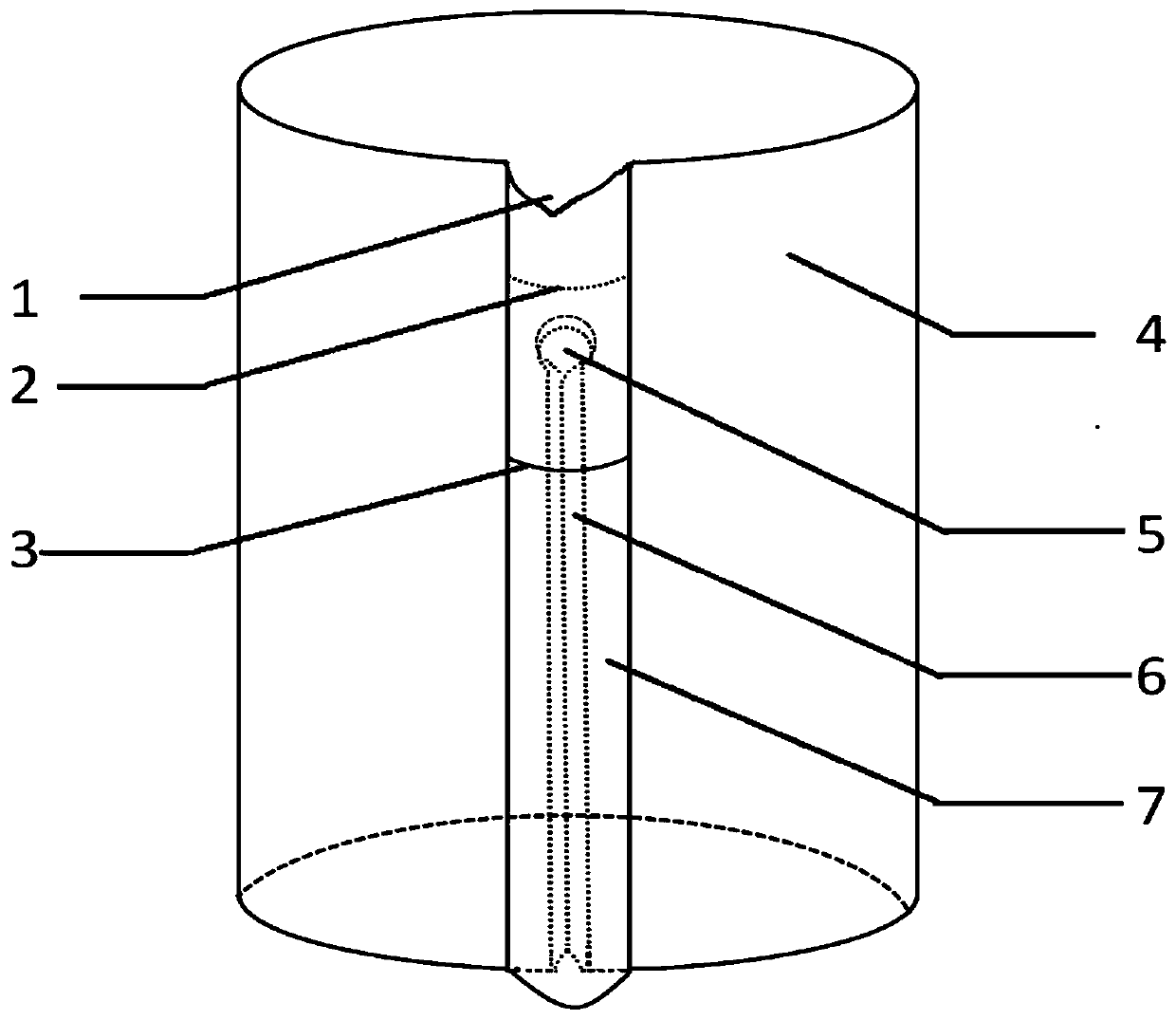 Cup wall overflow type constant volume cup