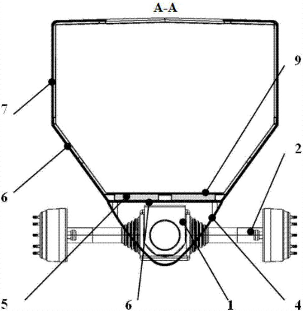 Armored vehicle with central spine girder driving double-V-shaped multistage small-angle lightning protection structure