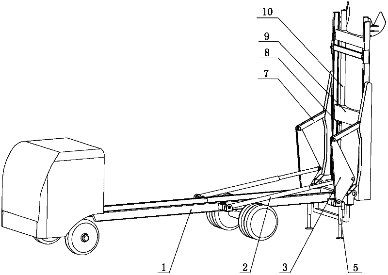 Automatic loading and unloading device for vehicles and automatic loading and unloading vehicle
