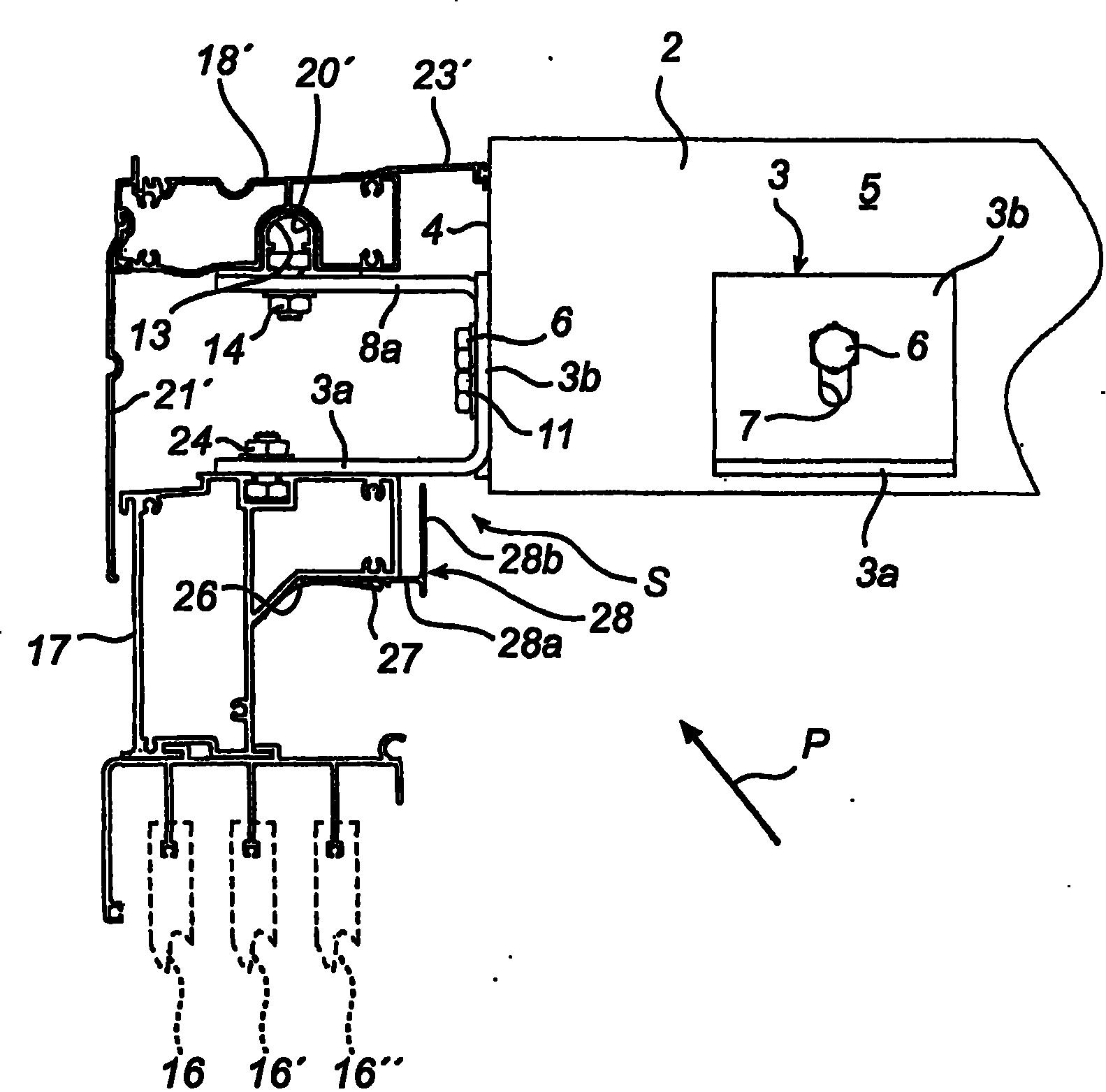 Frame device for use in building-in a balcony