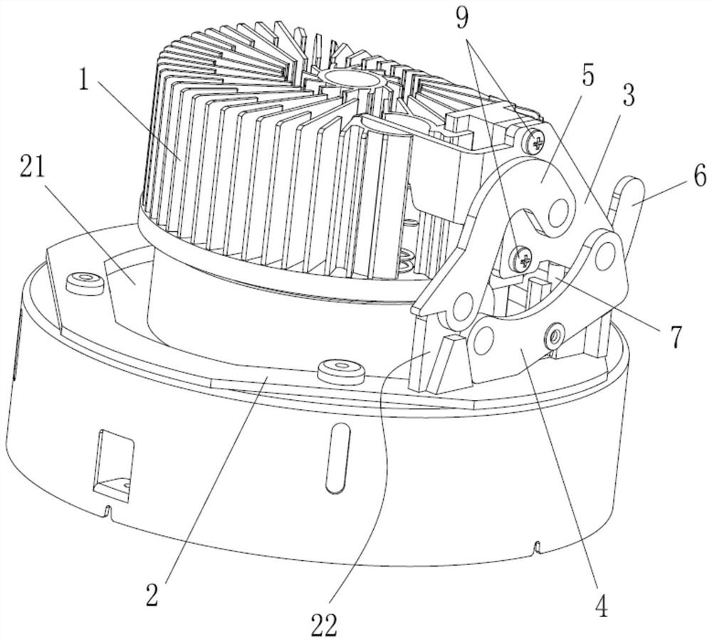 Angle adjusting device for lamp body of recessed lamp