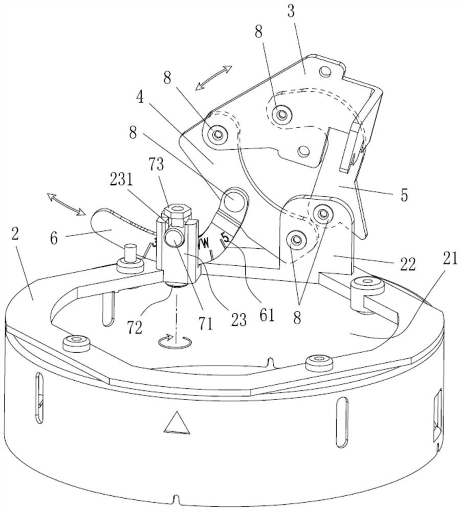 Angle adjusting device for lamp body of recessed lamp