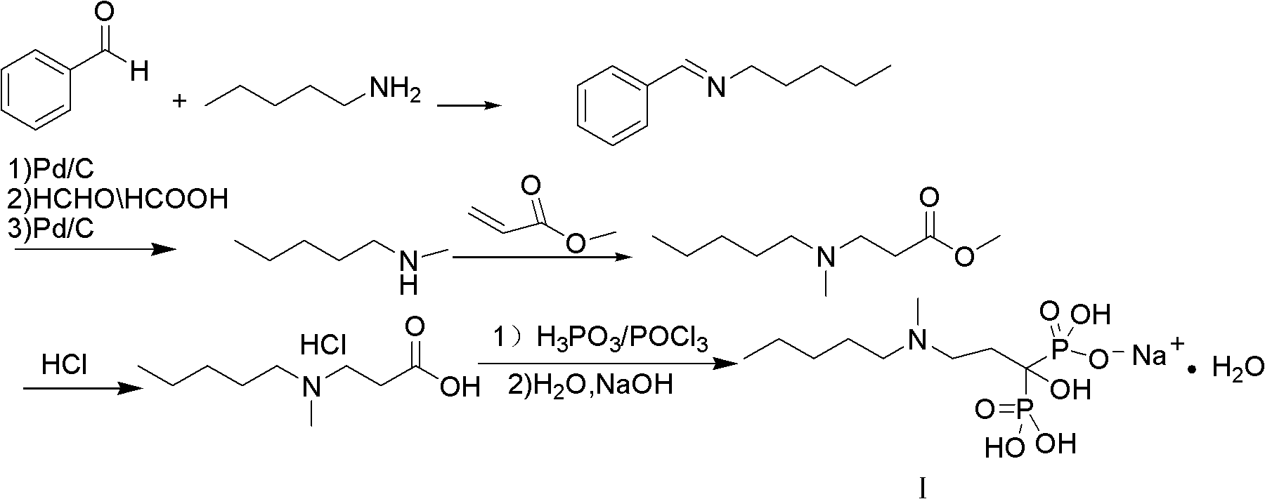 Method for synthesizing sodium ibandronate