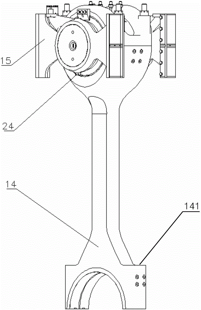 Operating device and method for connecting rod crosshead assembly of marine low-speed diesel engine
