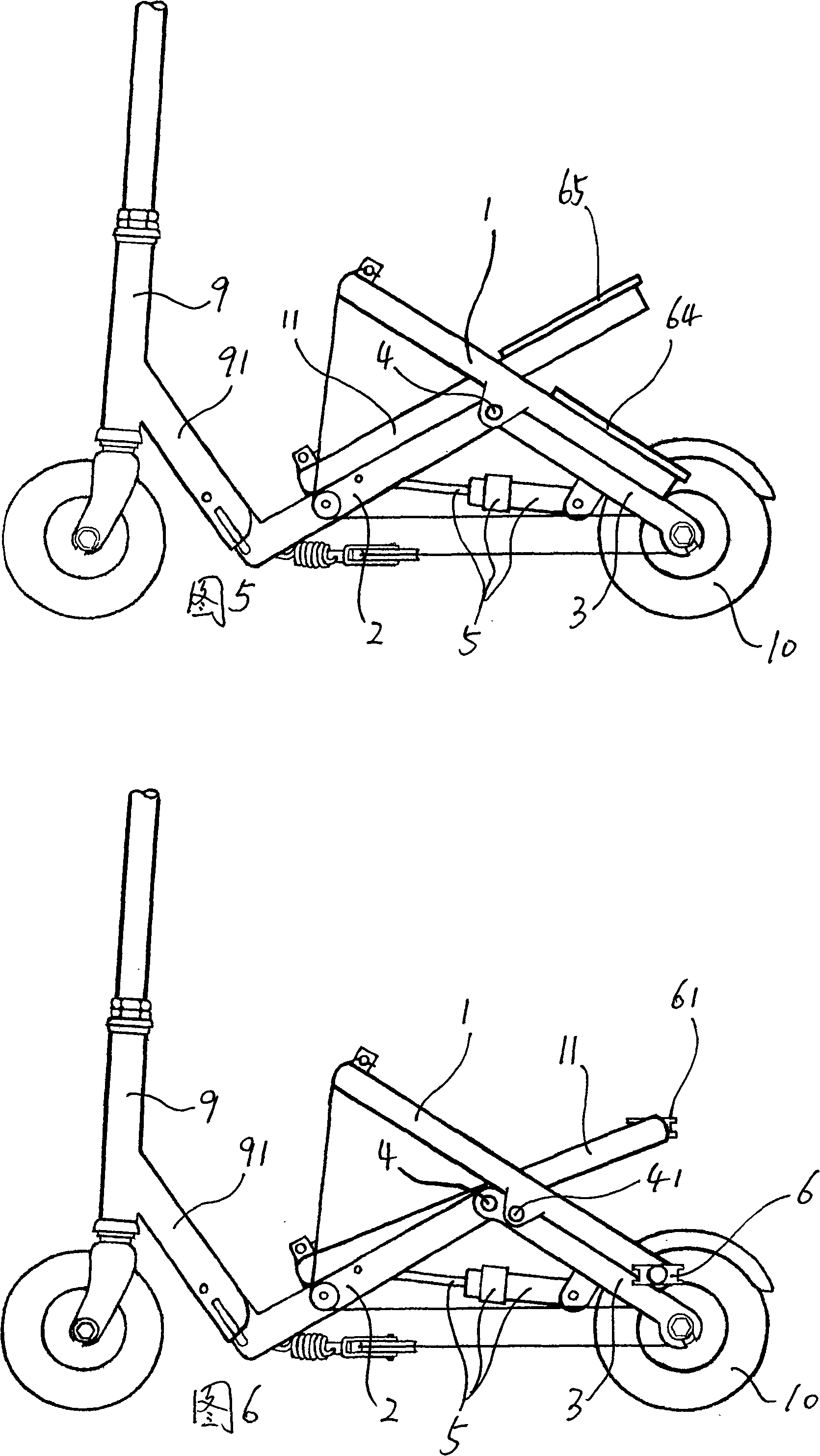 Folding vehicle frame