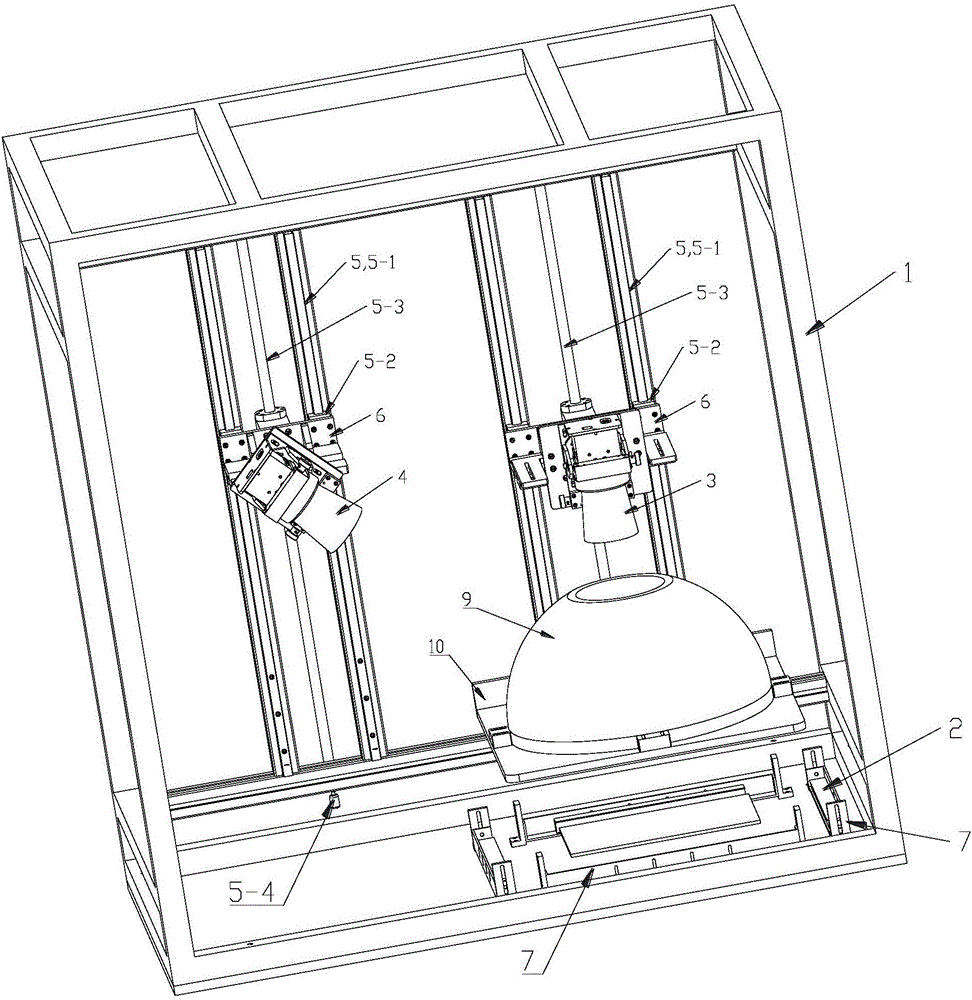 Detection mechanism provided with BOWL light source cooperating with strip light sources on periphery for AOI visual detection