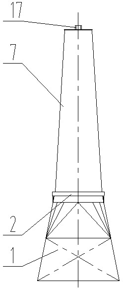 Fixed post type fully rotary crane