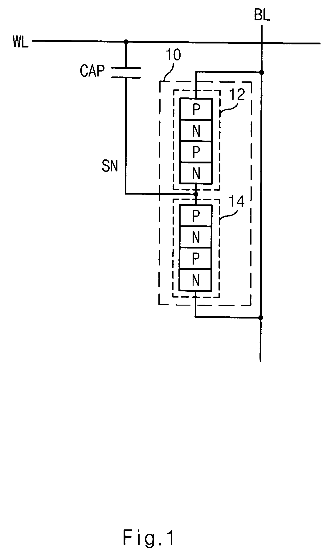 Nano tube cell, and semiconductor device having nano tube cell and double bit line sensing structure