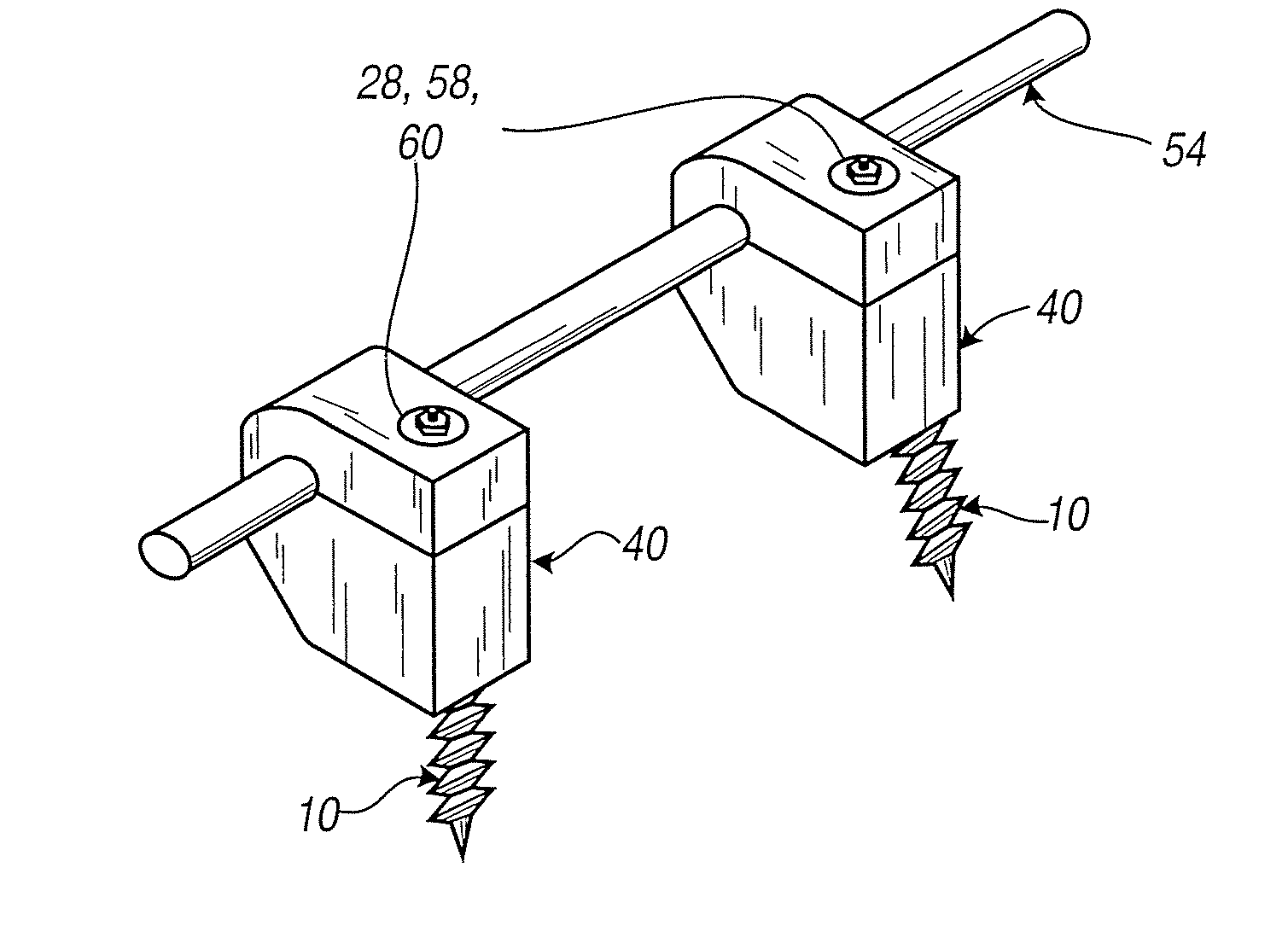 Connection Rod for Screw or Hook Polyaxial System and Method of Use