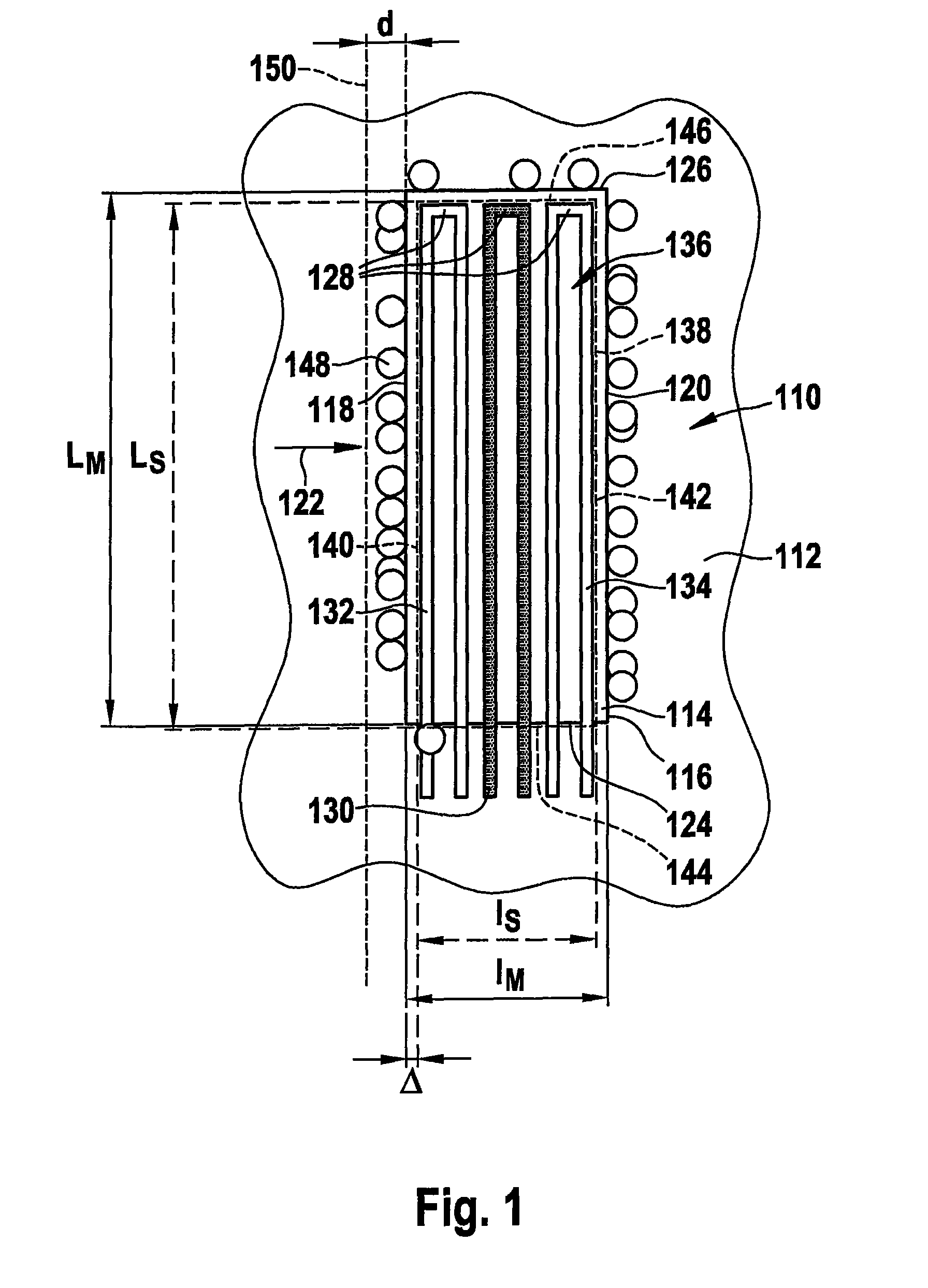 Hot-film air-mass meter having a flow separating element