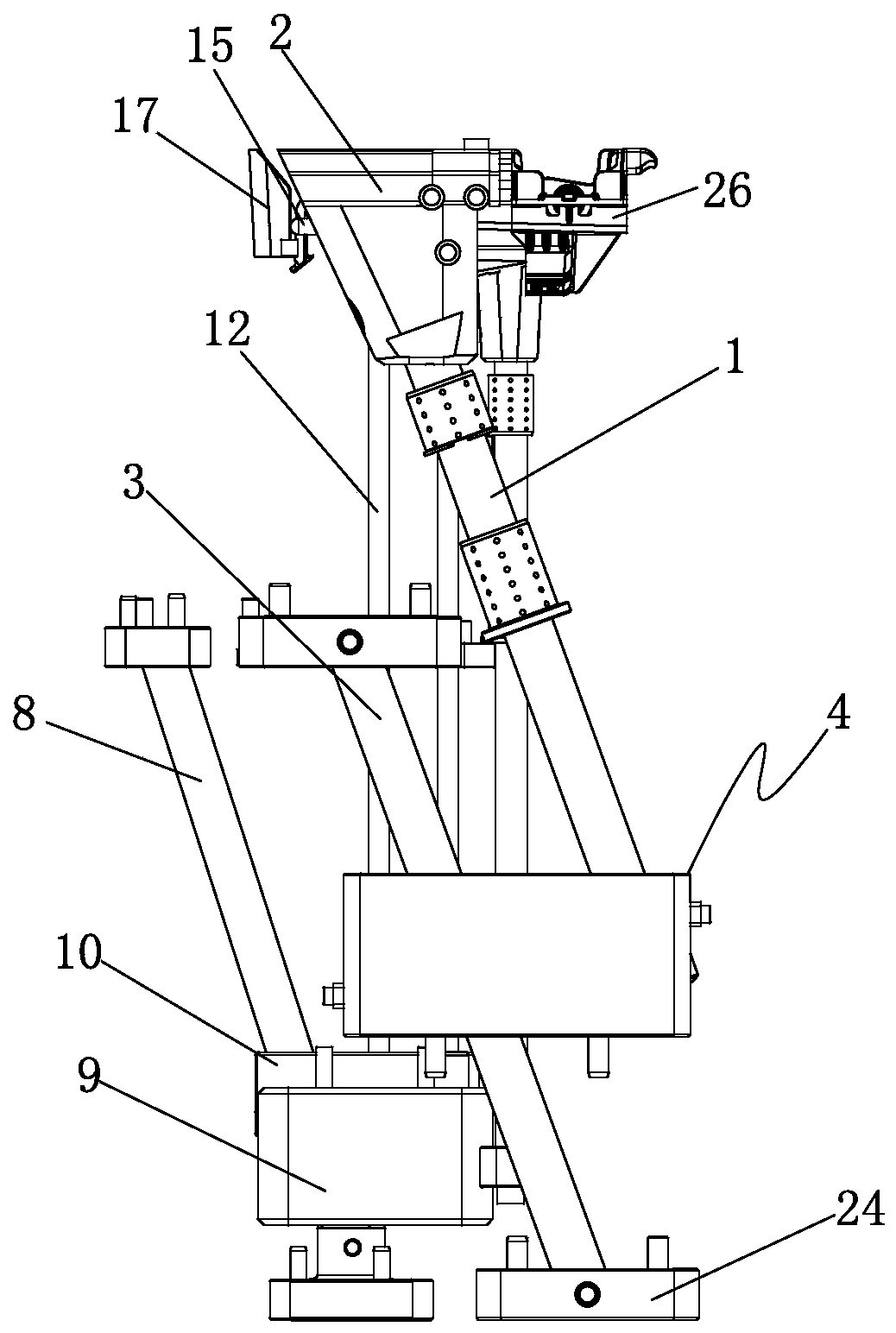Large-angle demoulding mechanism for inclined-plane deep ribs and large-angle support parts of automobile decorative panels