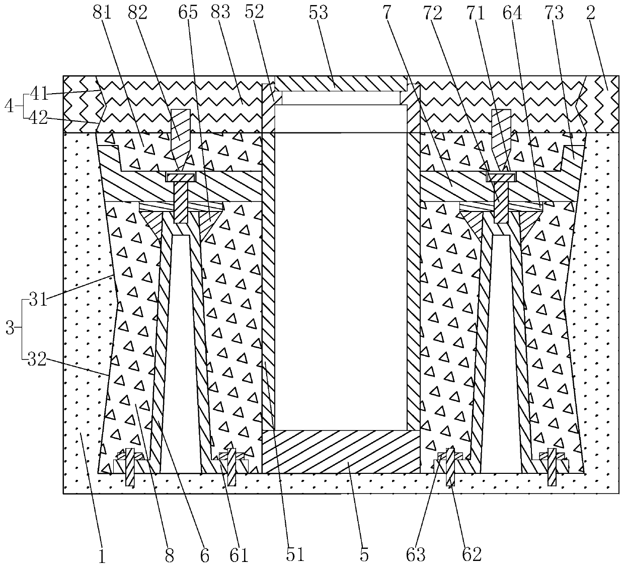 Inspection well installation structure and construction method