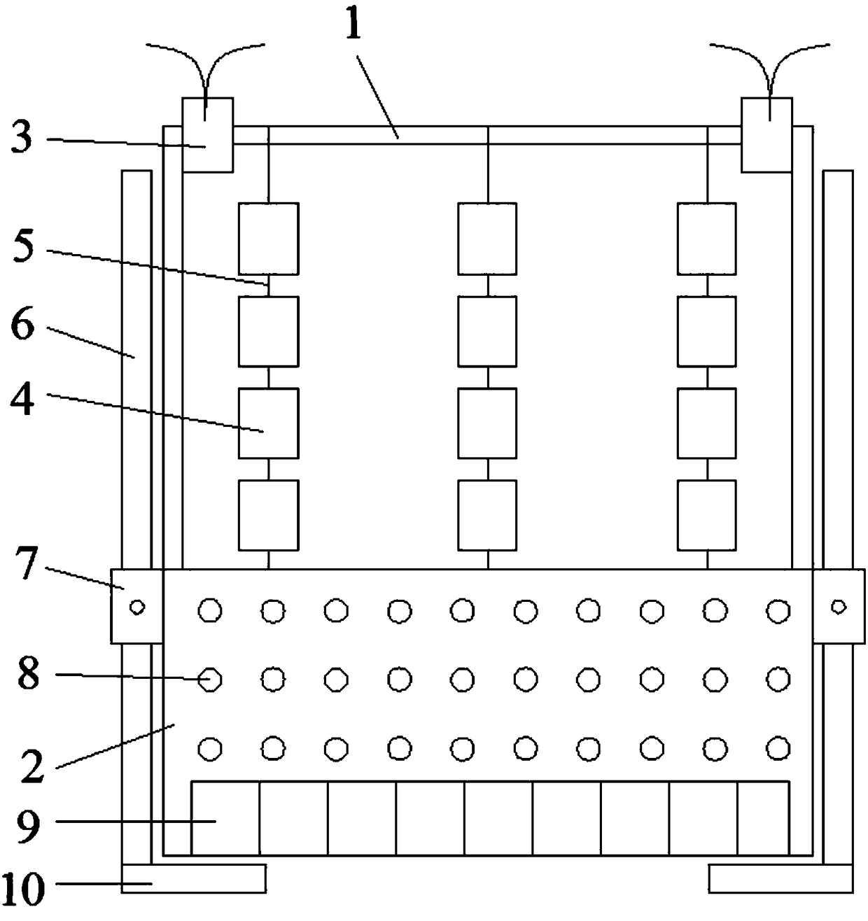 Biological combined floating bed for establishing ecosystem and research method