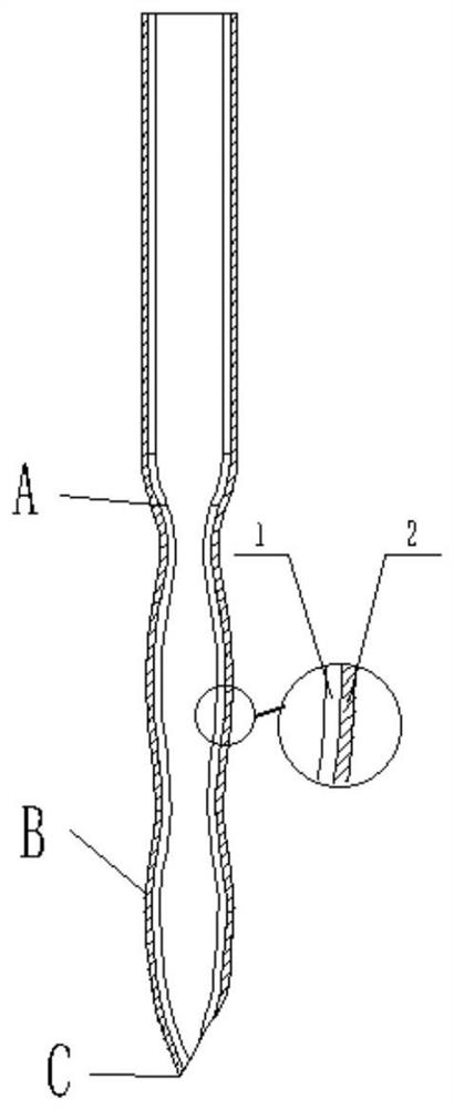 A kind of bionic analgesic intravenous injection needle for anti-dropping