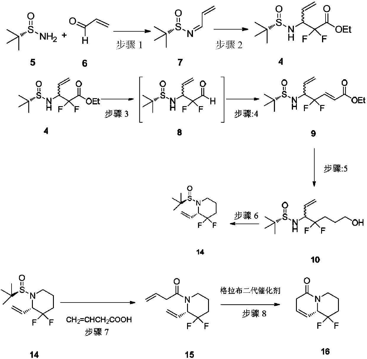 8,8-difluoro-swainsonine [(-)-swainsonine] derivative and preparation method thereof