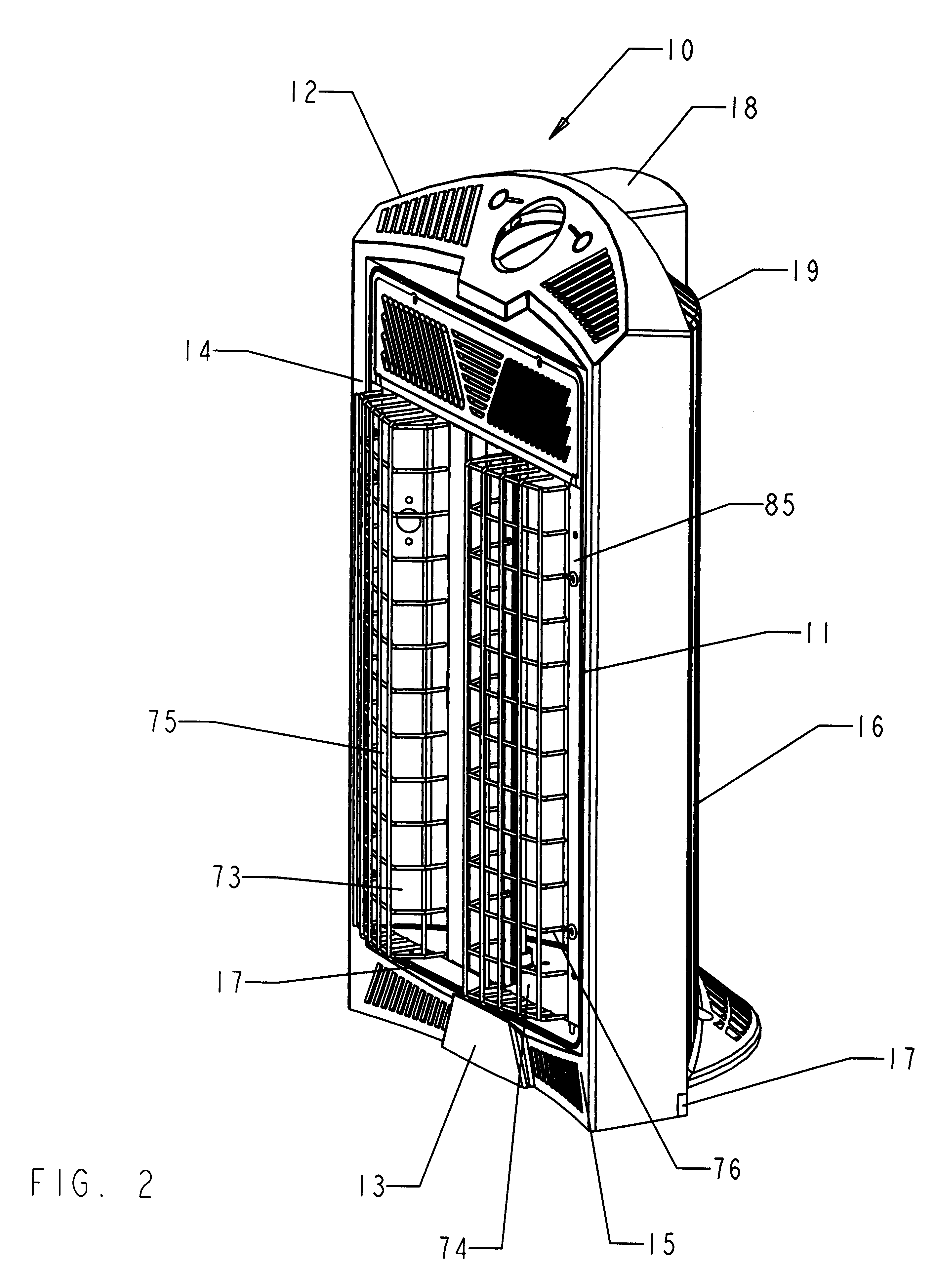 Portable radiant heater with two reflectors