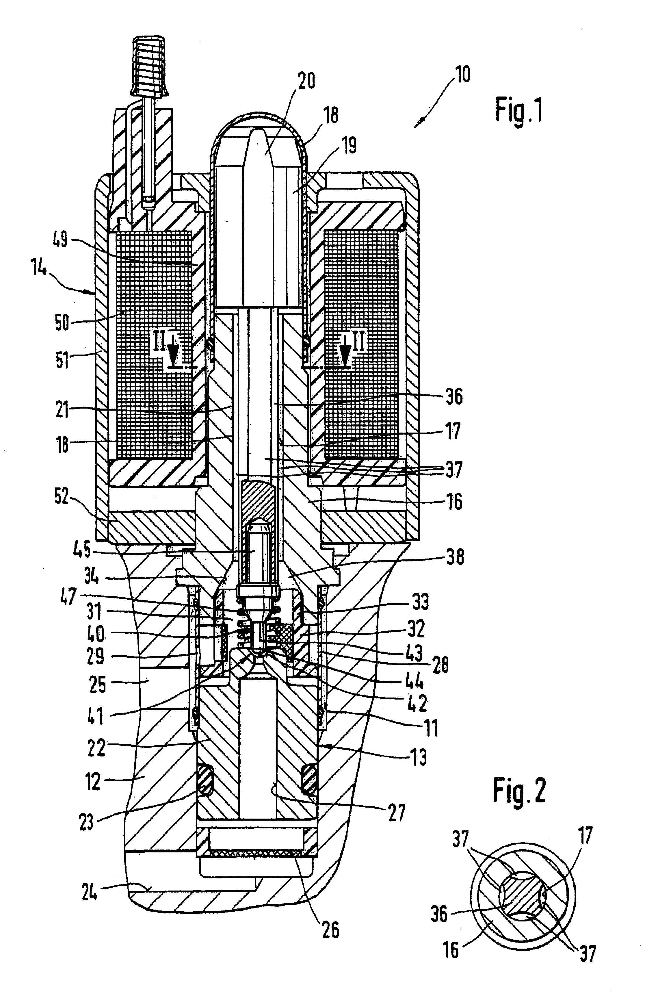 Electromagnetically actuated valve, especially for hydraulic braking systems of motor vehicles
