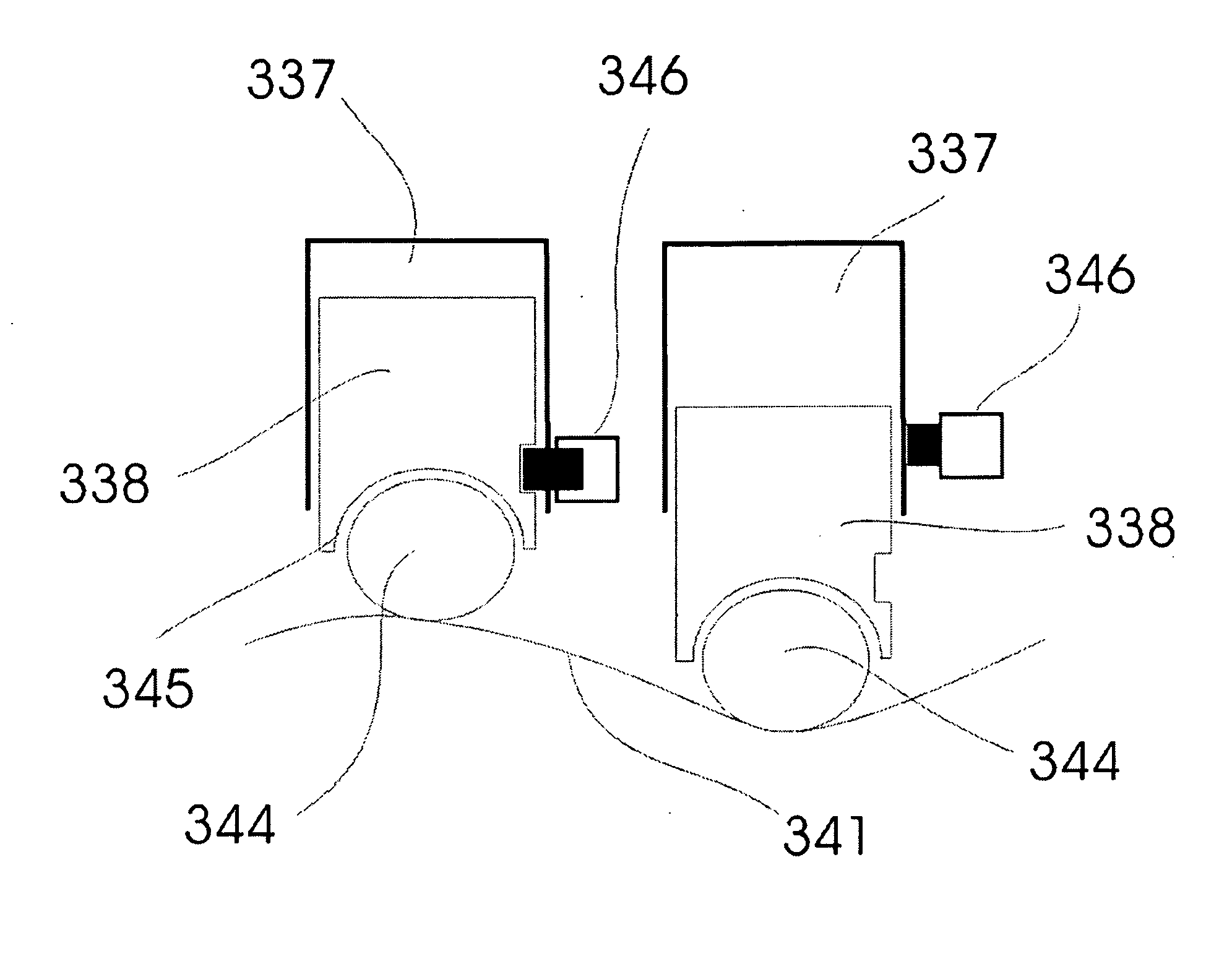 Wind energy system with fluid-working machine with non-symmetric actuation