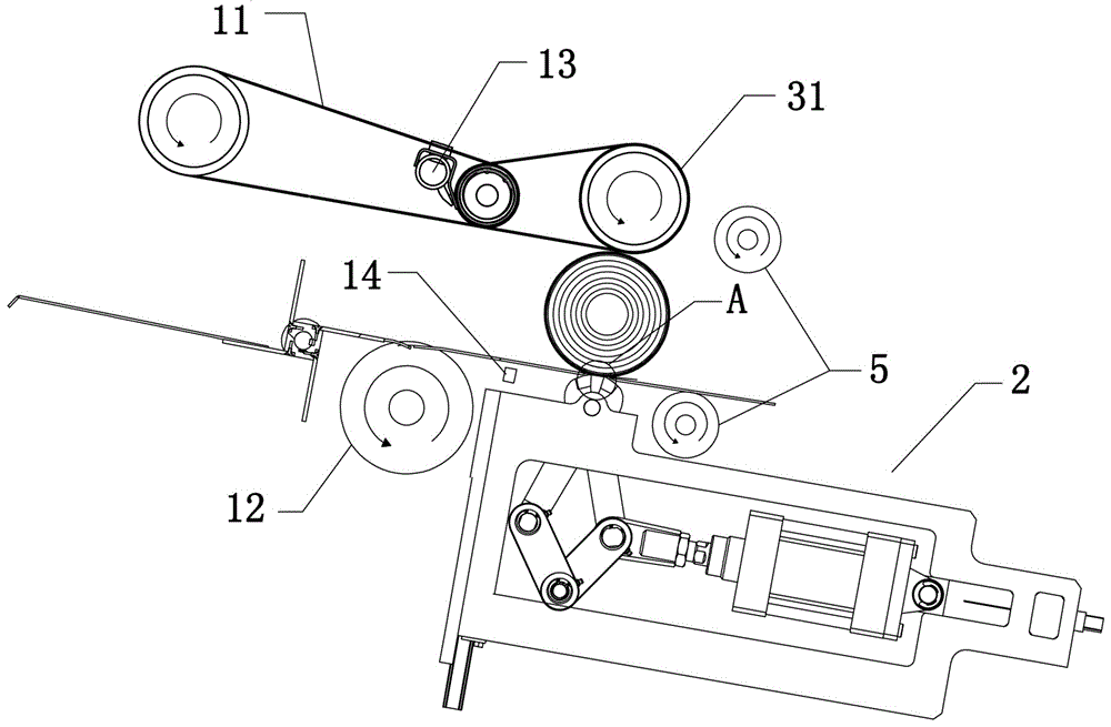 Non-glue tail sealing device for roll