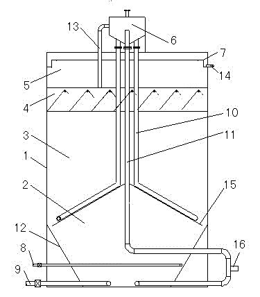 High-speed and down-flow type sludge back-mixing anaerobic reactor