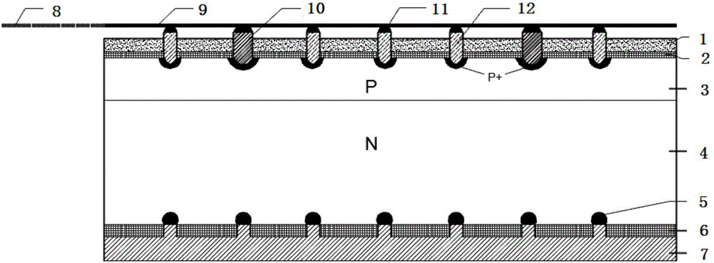 N-type crystalline silicon solar cell structure and preparation method thereof