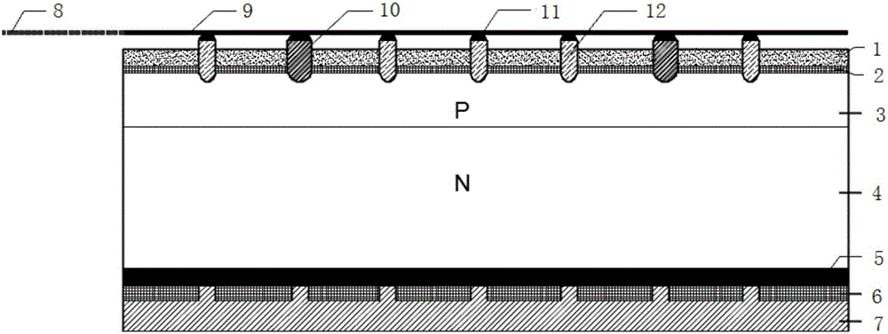 N-type crystalline silicon solar cell structure and preparation method thereof