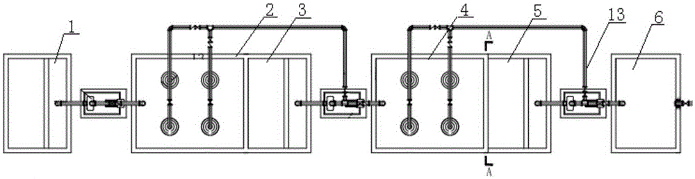 A two-stage desert sand filter and its wastewater treatment method