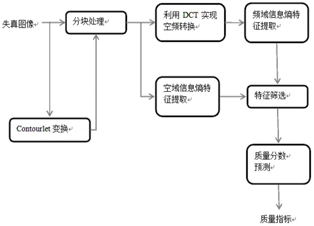 Non-reference image quality assessment method based on information entropy characters