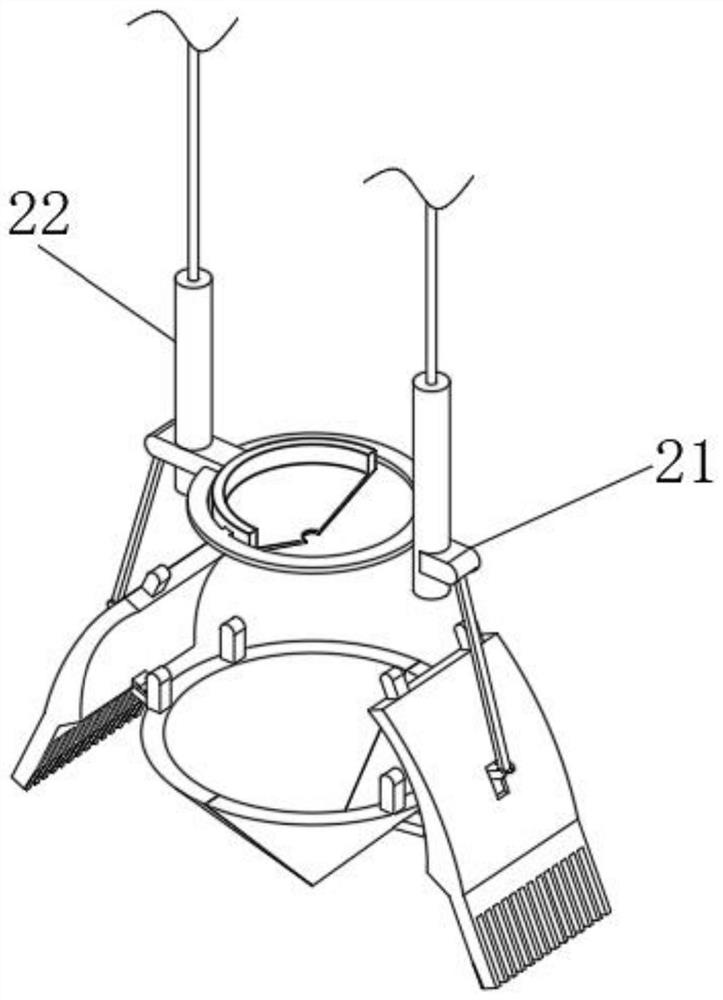 Hole digging and feeding device for broad bean reseeding