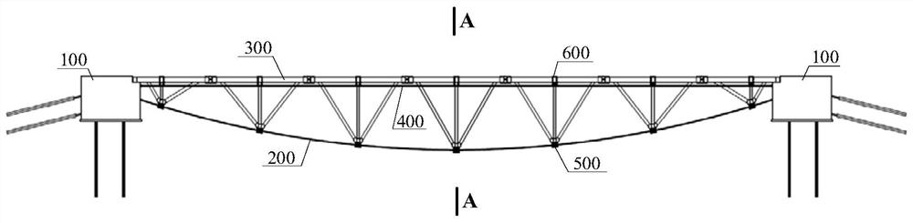 Ground anchor deck type pedestrian bridge structure capable of being assembled and construction method