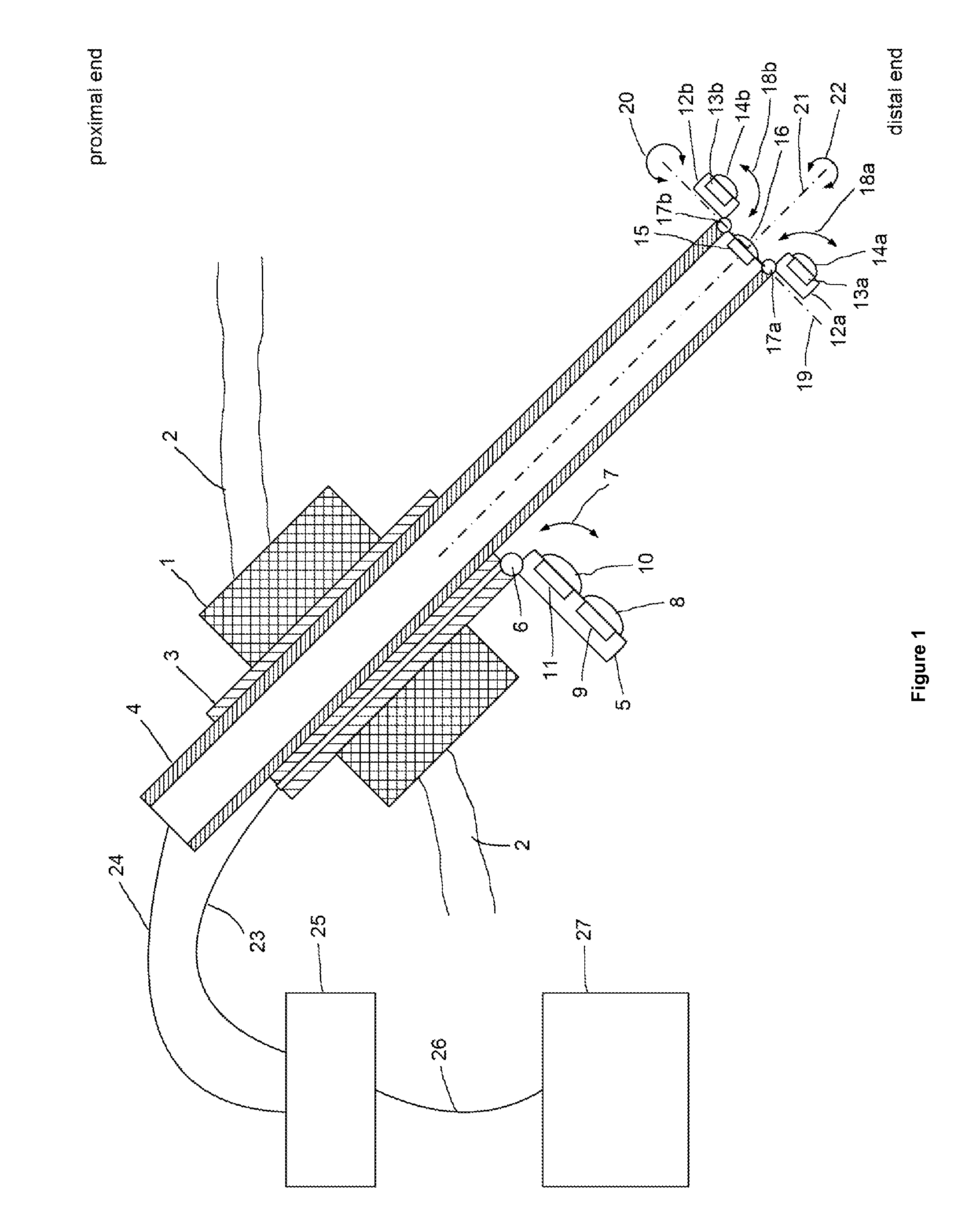 Endoscope comprising a system with multiple cameras for use in minimal-invasive surgery