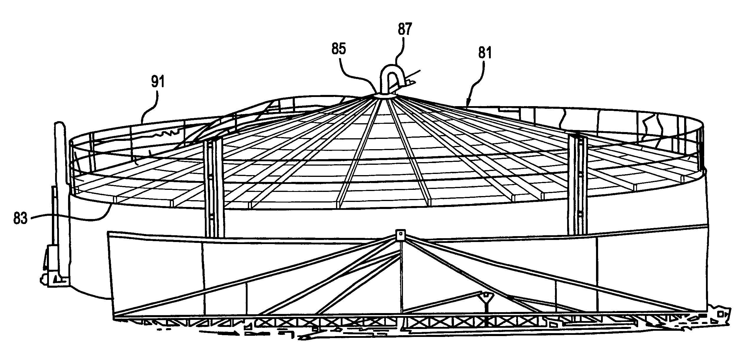 Conical roof construction