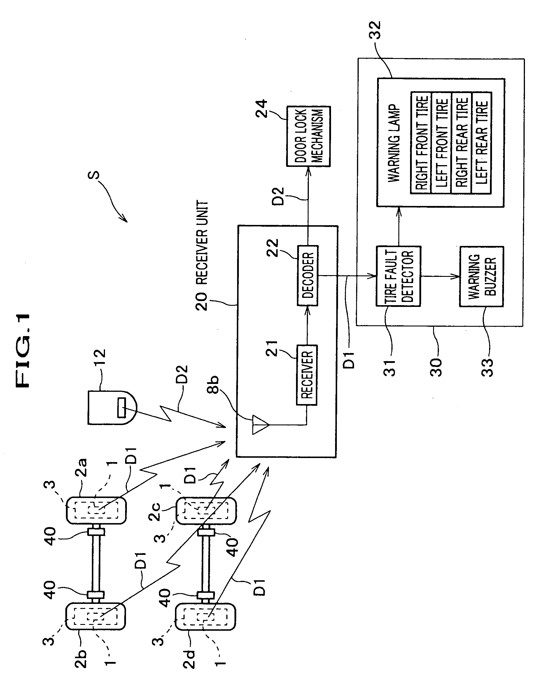 Tire pressure detection system and a wheel used therein