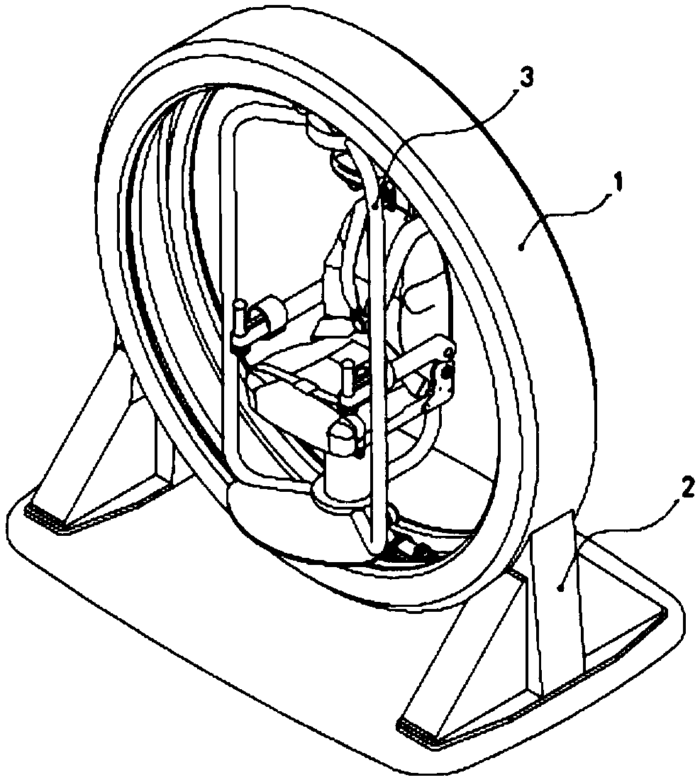Self rotation wheel group of double-rail dizziness treatment rotating chair