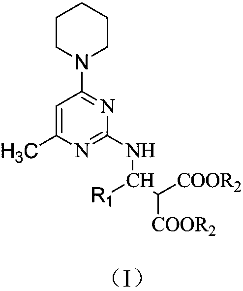 Preparation method and application of amino acid ester compound containing 4-piperidyl-6-methylpyrimidine heterocyclic ring