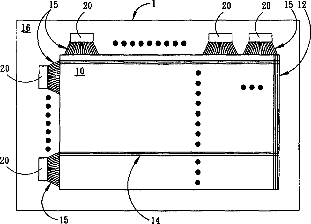 Electronic device with fan-out block possessing homogeneous impedance