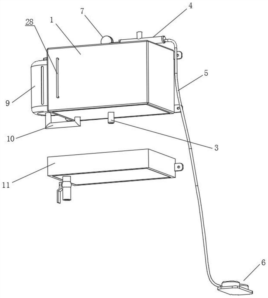 Two-hand disinfection device for hospital nursing personnel