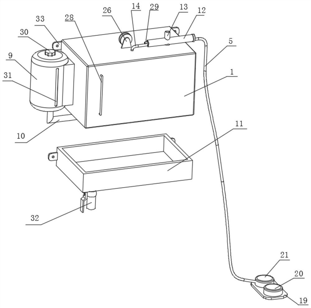 Two-hand disinfection device for hospital nursing personnel