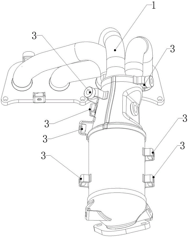 Vibration theory based manifold thermal shield support mounting positioning method