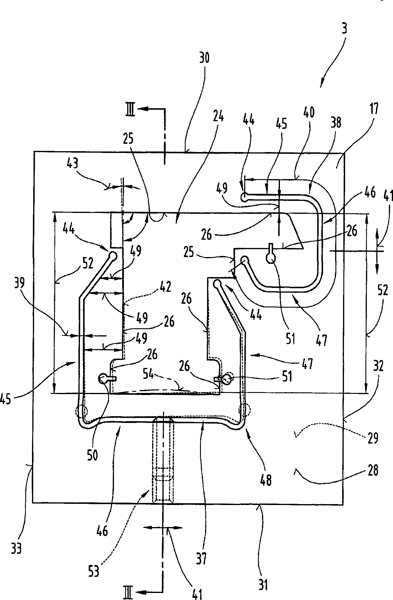 Forming device, especially finishing board