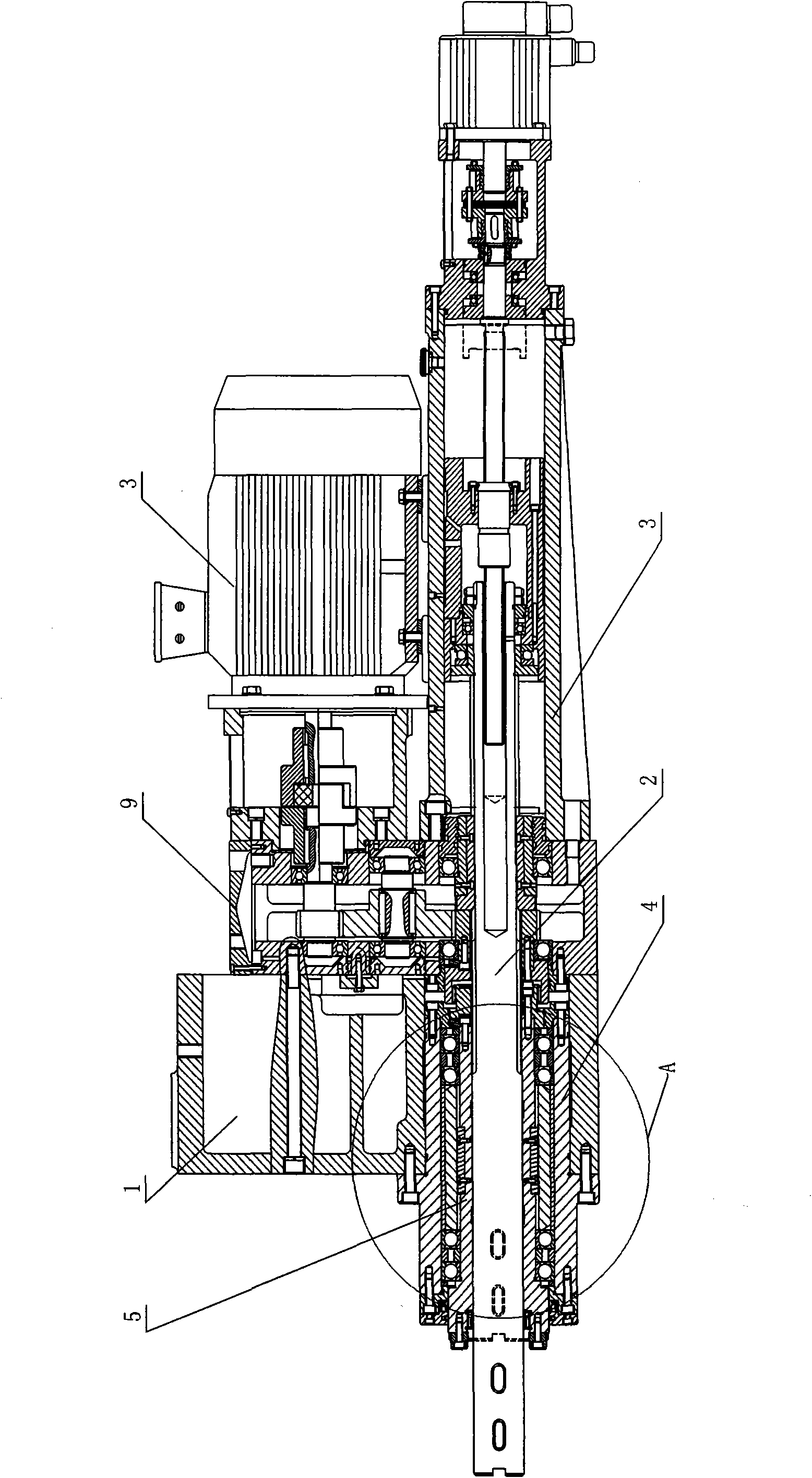 Sleeve barrel structure of horizontal type numerical control boring-milling machine