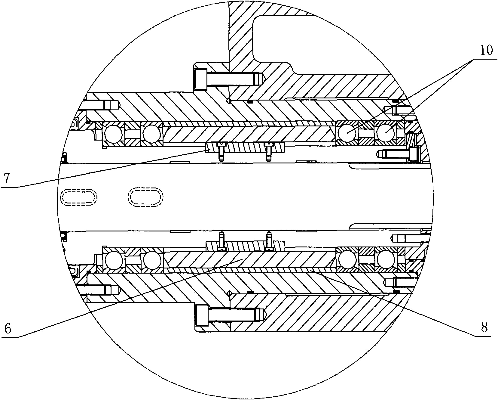 Sleeve barrel structure of horizontal type numerical control boring-milling machine