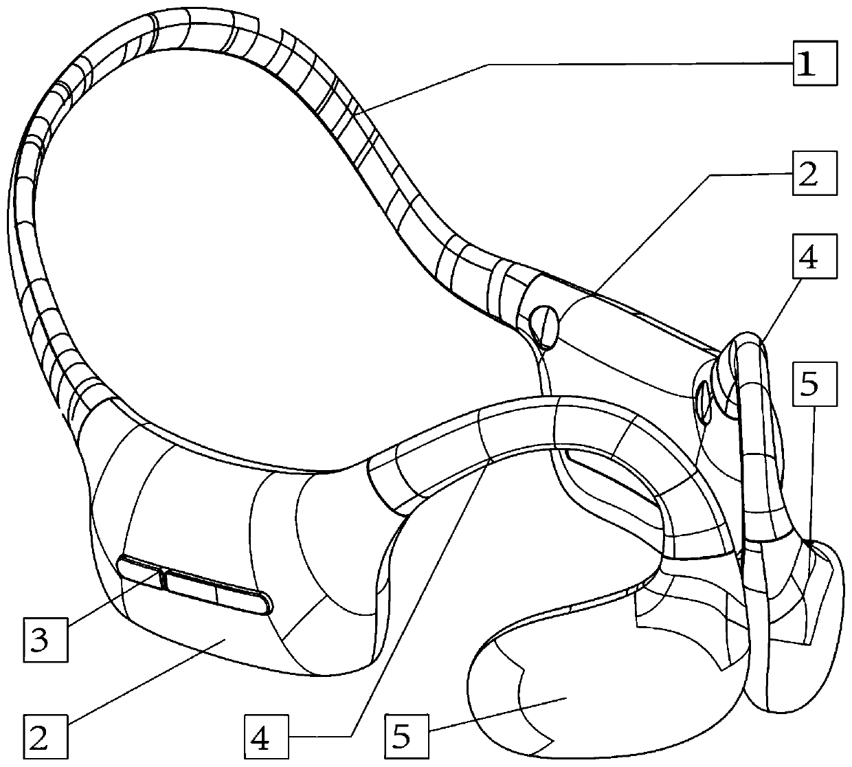 Head-mounted audio guide and positioning audio guiding method