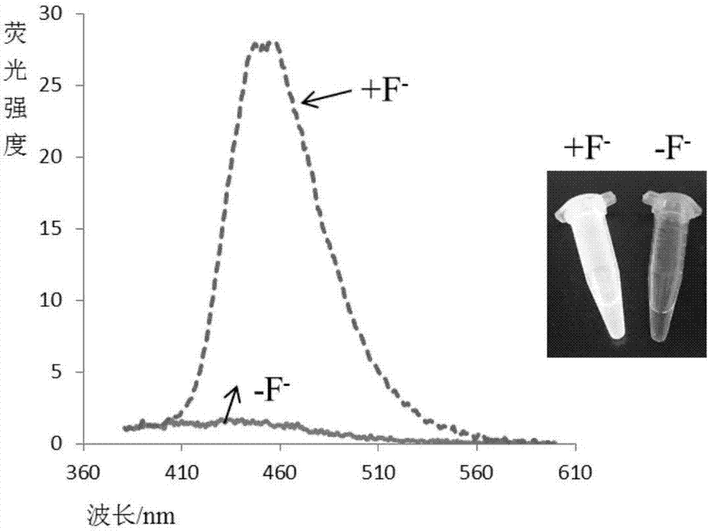 Fluorescent probe for detecting fluorine ions in living cells and method for preparing fluorescent probe