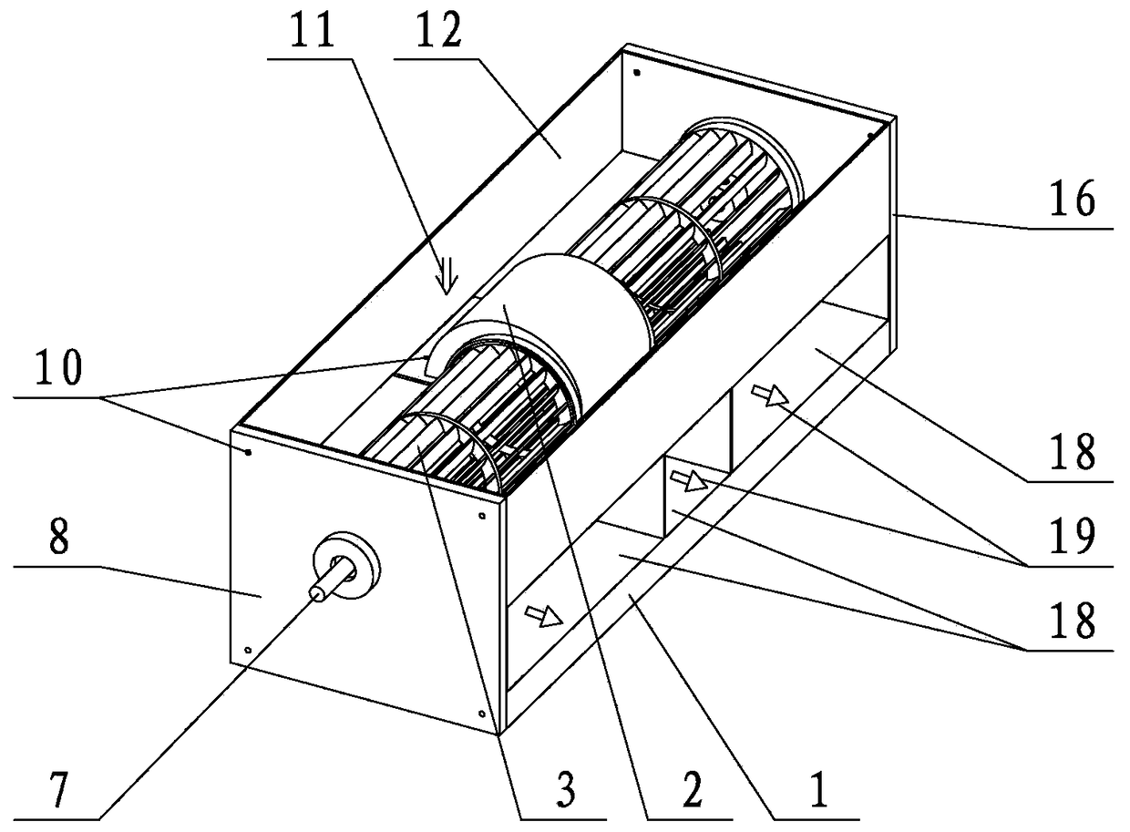 Cross-flow and centrifugal hybrid type fan